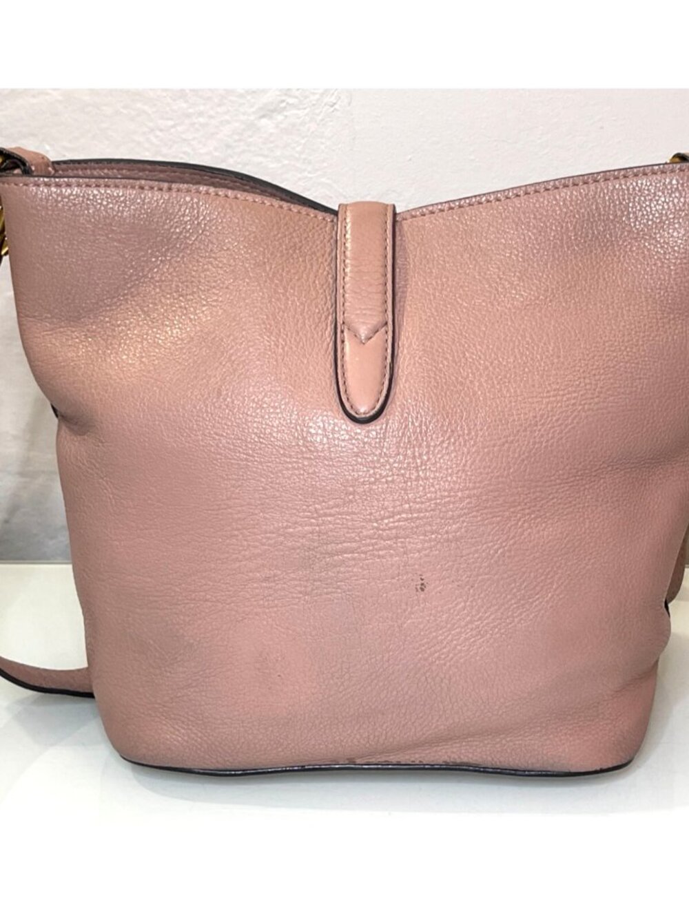 GUCCI Jackie Soft Grained Calfskin Bucket Bag Camelia - Picture 10 of 16